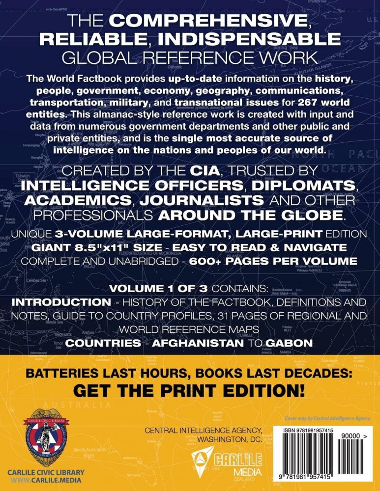 The Official CIA World Factbook Volume 1: Full-Size 2018 Edition