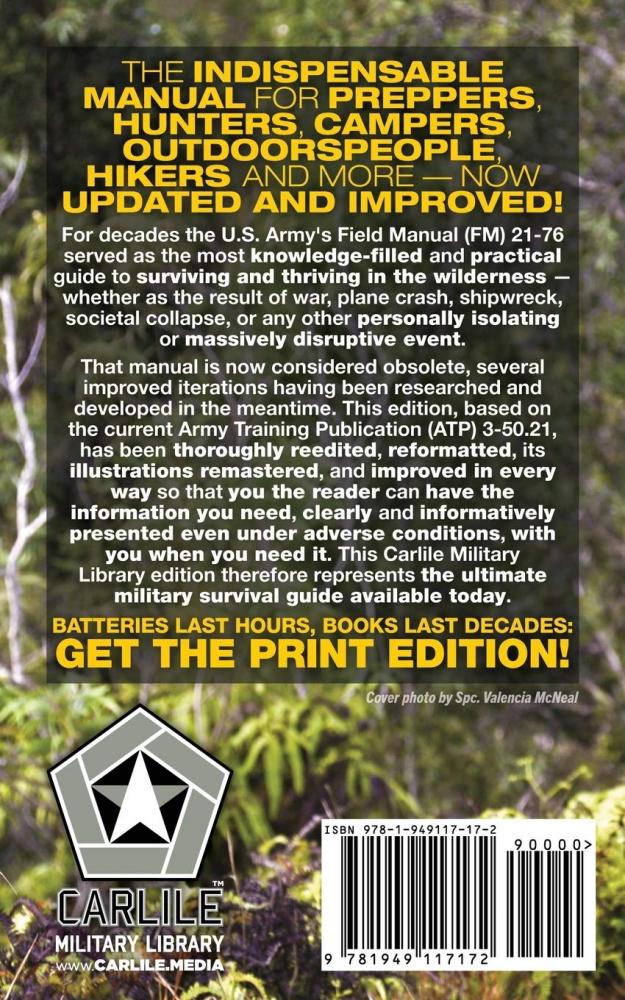 The US Army Survival Guide Manual Carlile Media Carlile Military Library