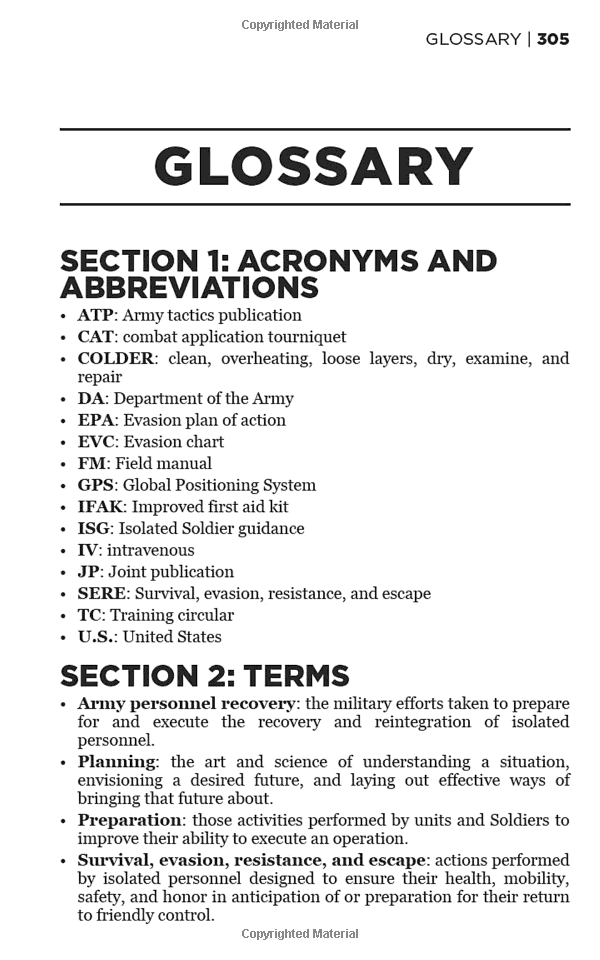 Survival Glossary of Terms